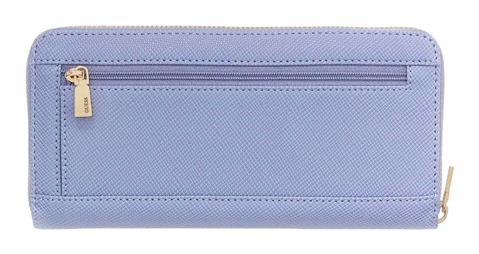 GUESS portafoglio Laurel II Large Zip Around Wallet Grey Blue grigio cadetto