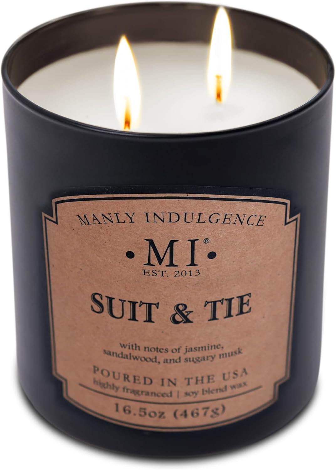 Manly Indulgence Suit & Tie Scented Candles for Men, 2 Wick, 16.5 oz, Premium Soy Blend Wax, 60H Burn, Candles for Home Scented - Made in The USA - Image 3