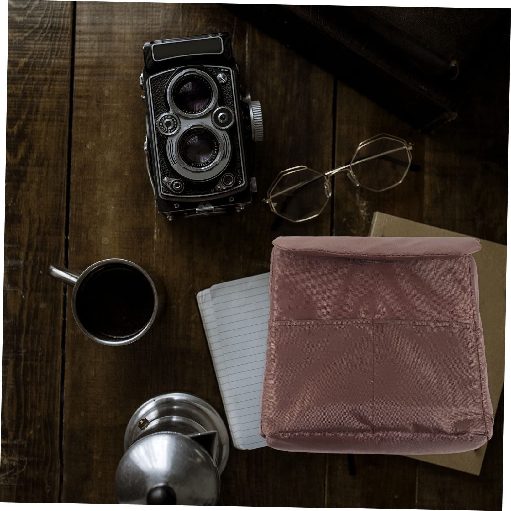 Angoily 2 Piezas Manga de la cámara Mochila Bolsas de cámara para cámaras réflex Digitales cámara Digital Camera Bag Camera Backpack Bolsa Acolchada Inserto de cámara Nylon Coffee
