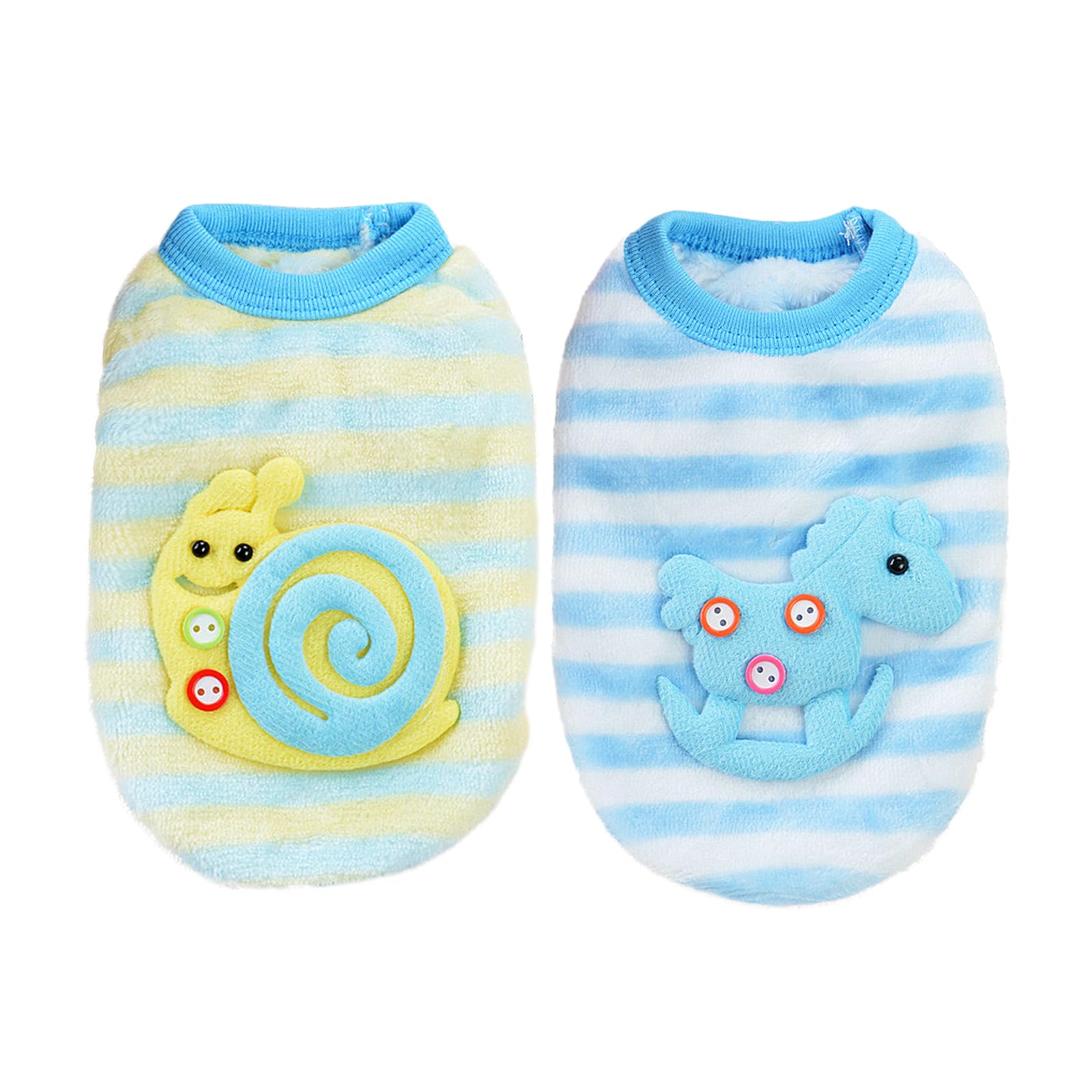 2 Pieces 0.5-0.8lb Teacup Dog Clothes Dog Sweaters for Small Dogs Girl Winter Fleece Doggie Clothes Cute Warm Puppy Sweater Size Chihuahua Pet Outfit Blue (XXX-Small)