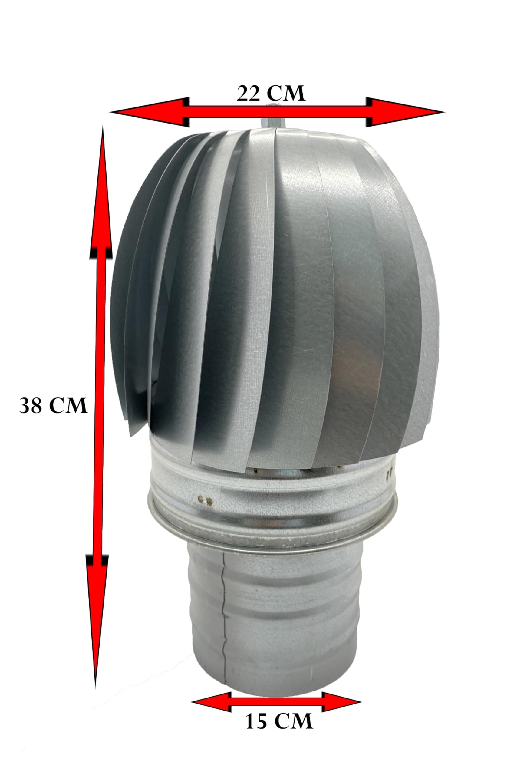 SOMBRERO EXTRACTOR 150MM DE HUMO EN ACERO GALVANIZADO GORRO GIRATORIO PARA SALIDA DE HUMO DE CHIMENEAS ESTUFAS DE DIAMETRO: (150)