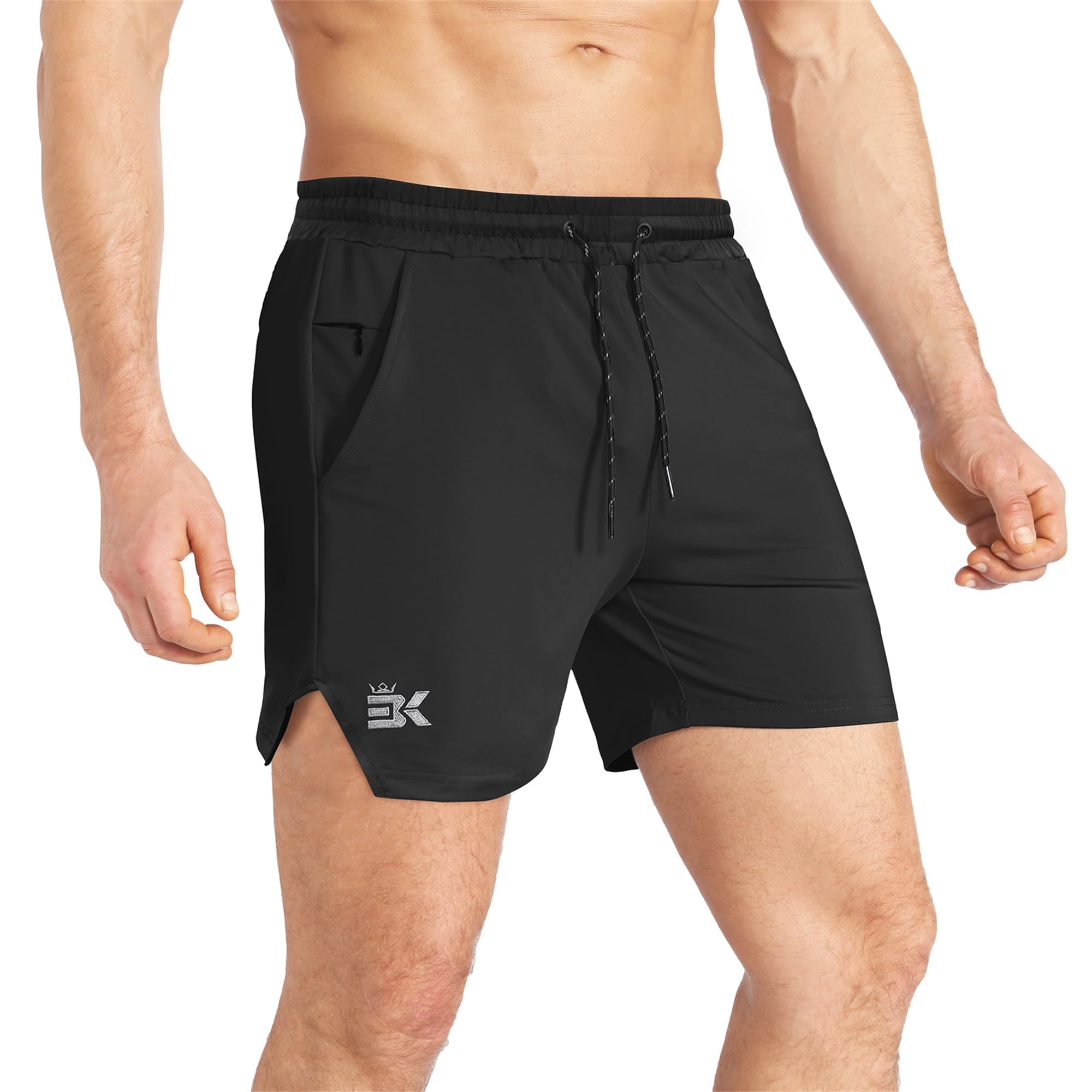 BROKIG Confezione da 2 Pantaloncini da Corsa Uomo,Pantaloncini Sportivi Uomo Corti Palestra Fitness Allenamento Shorts