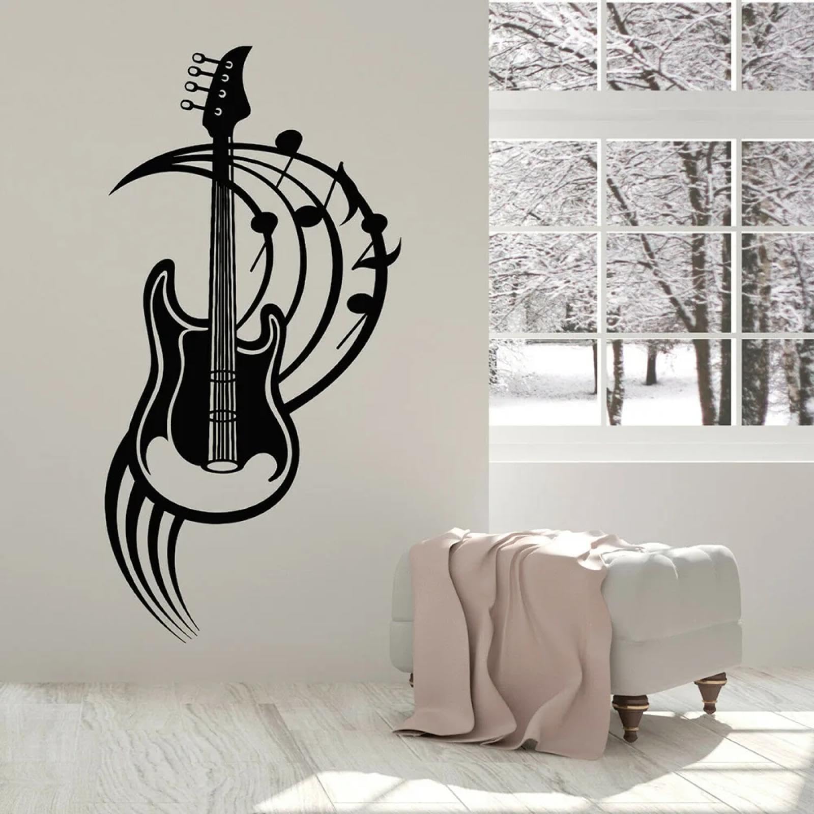 WEIMEIJIE Rock Music wall Vinyl Sticker for Boy's Room, Music Notes, Instrument, Guitar wall Sticker, Bedroom Decoration