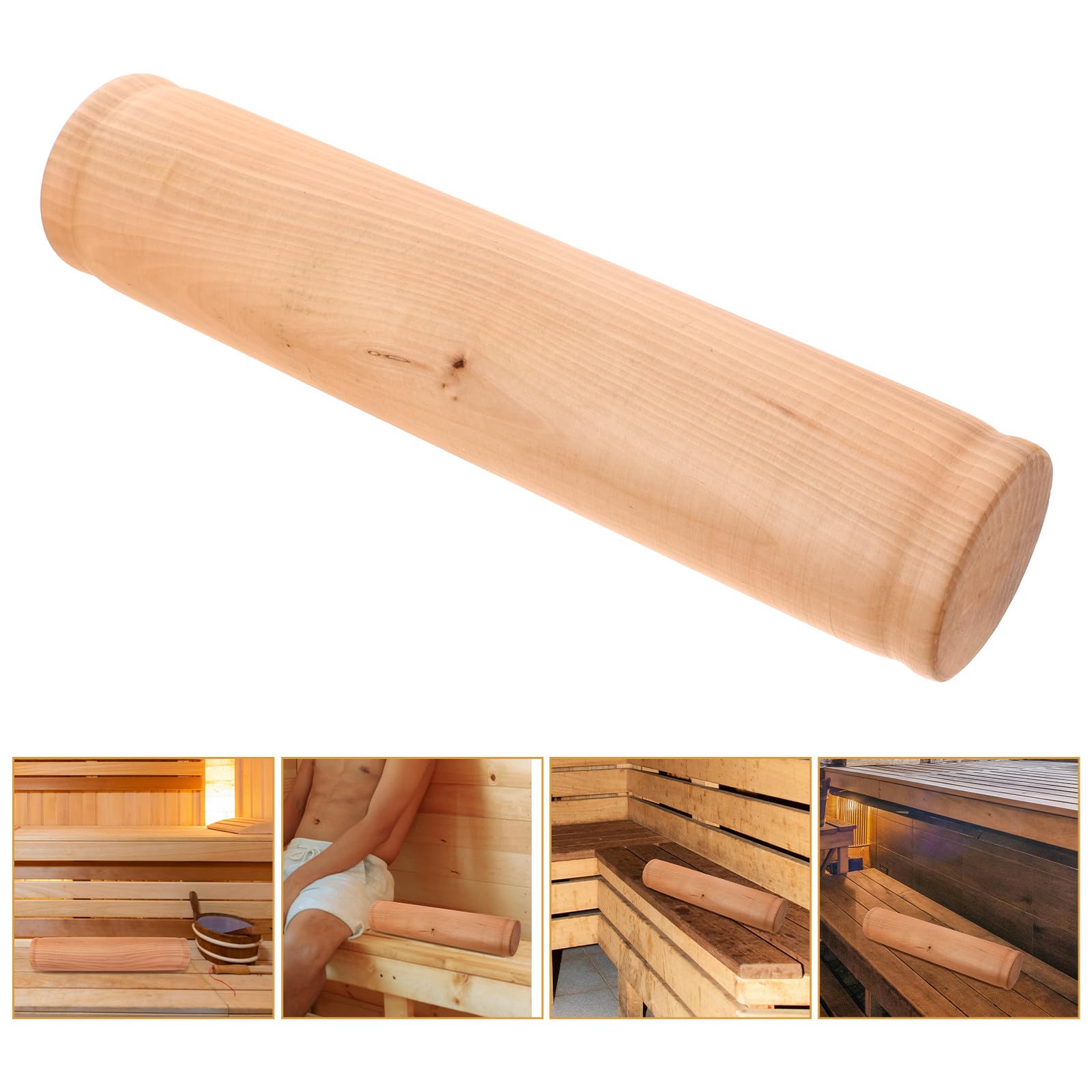SHINEOFI Holzkissen Nackenstütze Ergonomisches Saunakissen für Erwachsene mit Glatter Oberfläche zur Entspannung im Dampfbad und Saunaraum