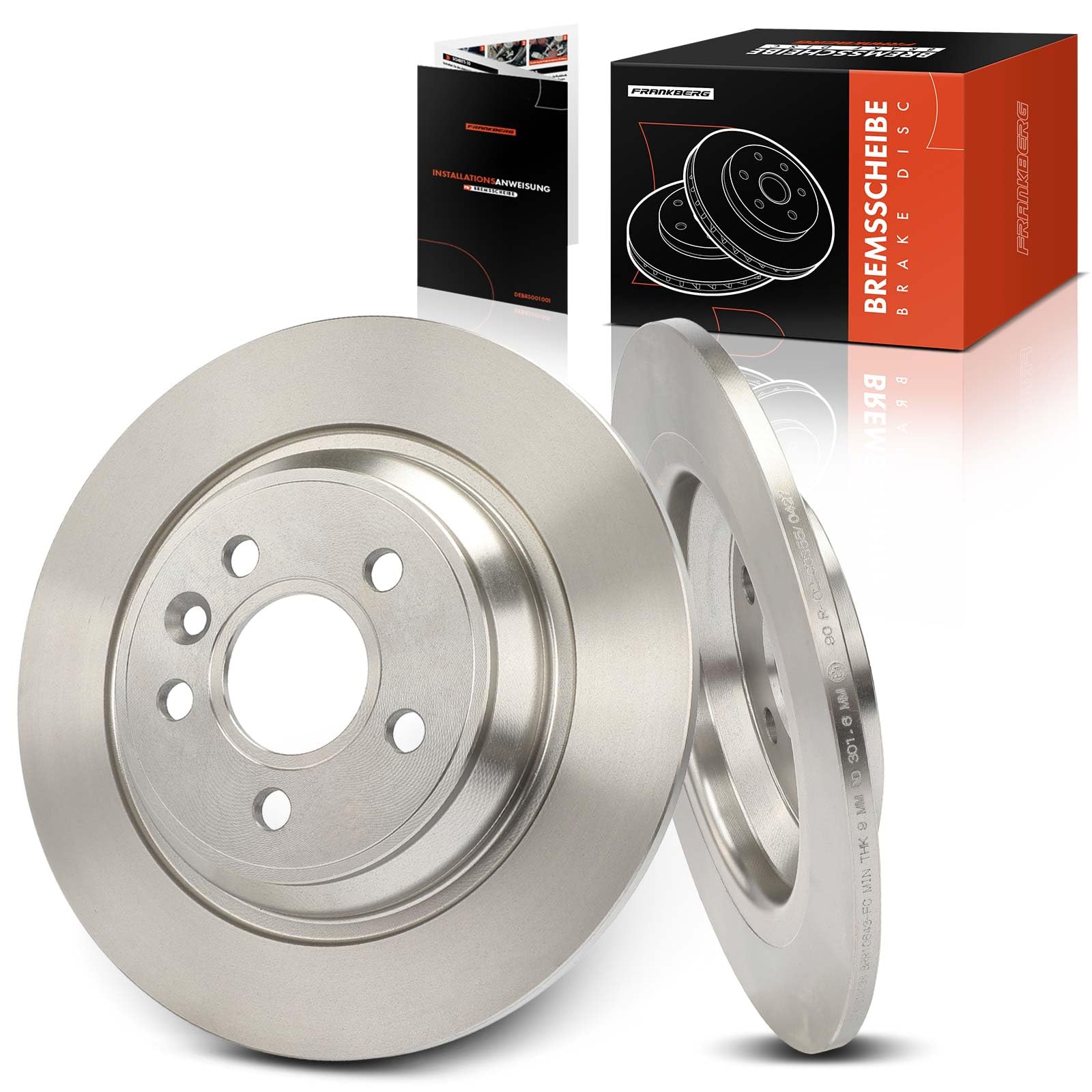 Frankberg 2 discos de freno para eje trasero compatible con S60 II 134 1.5L-3.0L 2010-2018 S80 II 124 1.6L-4.4L 2006-2016 V60 I 155 157 1.5L-3.0L 2010-2018 Reemplazo # 30769059