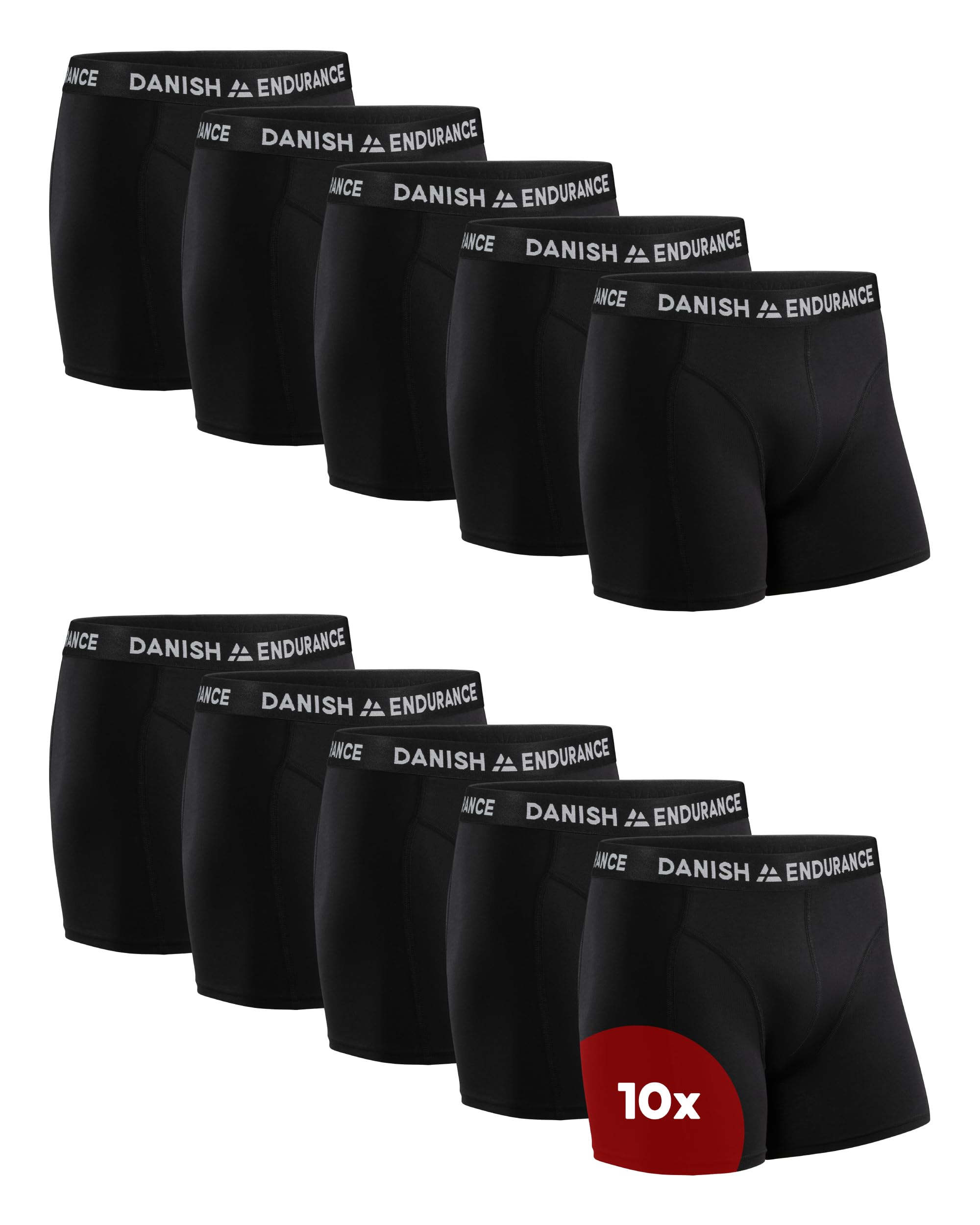 DANISH ENDURANCE Boxer Uomo Cotone Elasticizzato, Boxer a Pantaloncino Comodi e Traspiranti, Cuciture Piatte, con o Senza Patta Frontale, 3 o 10 Paia