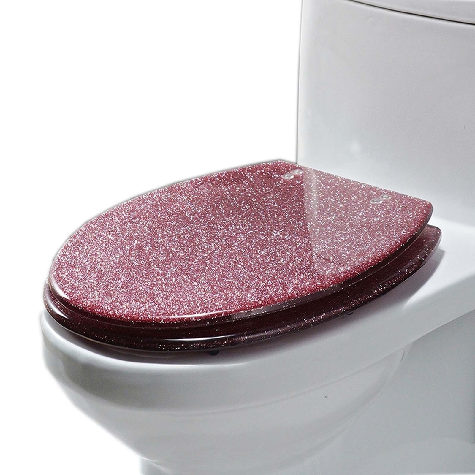 Dxpsxjl Pink Soft Close Close Toilet Seat, Quick Release Hinges, 360 Adjustable, Easy Install Install Clean, Lightweight, Durable, Portable, User-Friendly, Compact Lightweight Build, Standard