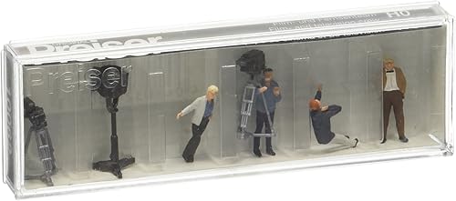 Equipo de cine y televisión (5) con cámaras y focos HO Scale Preiser Models