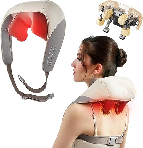 Shiatsu - Masajeador de espalda y cuello con calor, masajeador eléctrico de cuerpo completo, masajeadores para cuello y espalda, regalo perfecto