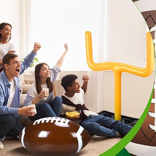 Miniatura 5 de Leyndo El juego de fútbol inflable de 2 piezas incluye fútbol inflable de 36.6 pulgadas y poste inflable de 54.3 pulgadas para decoración de fiestas