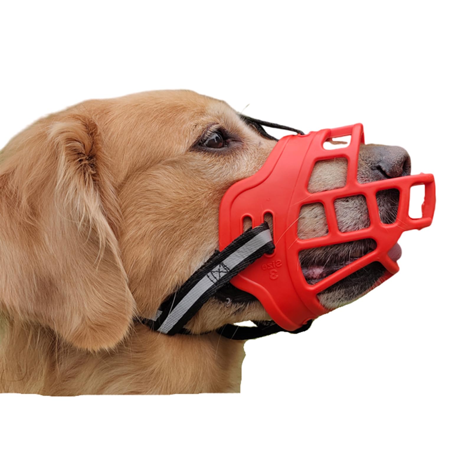 Bozal para Perros, Bozal antiladridos for Perros, Protector de bozal for, Transpirable, Ajustable, diseño humanizado, Permite jadear y Beber(Red,XS)