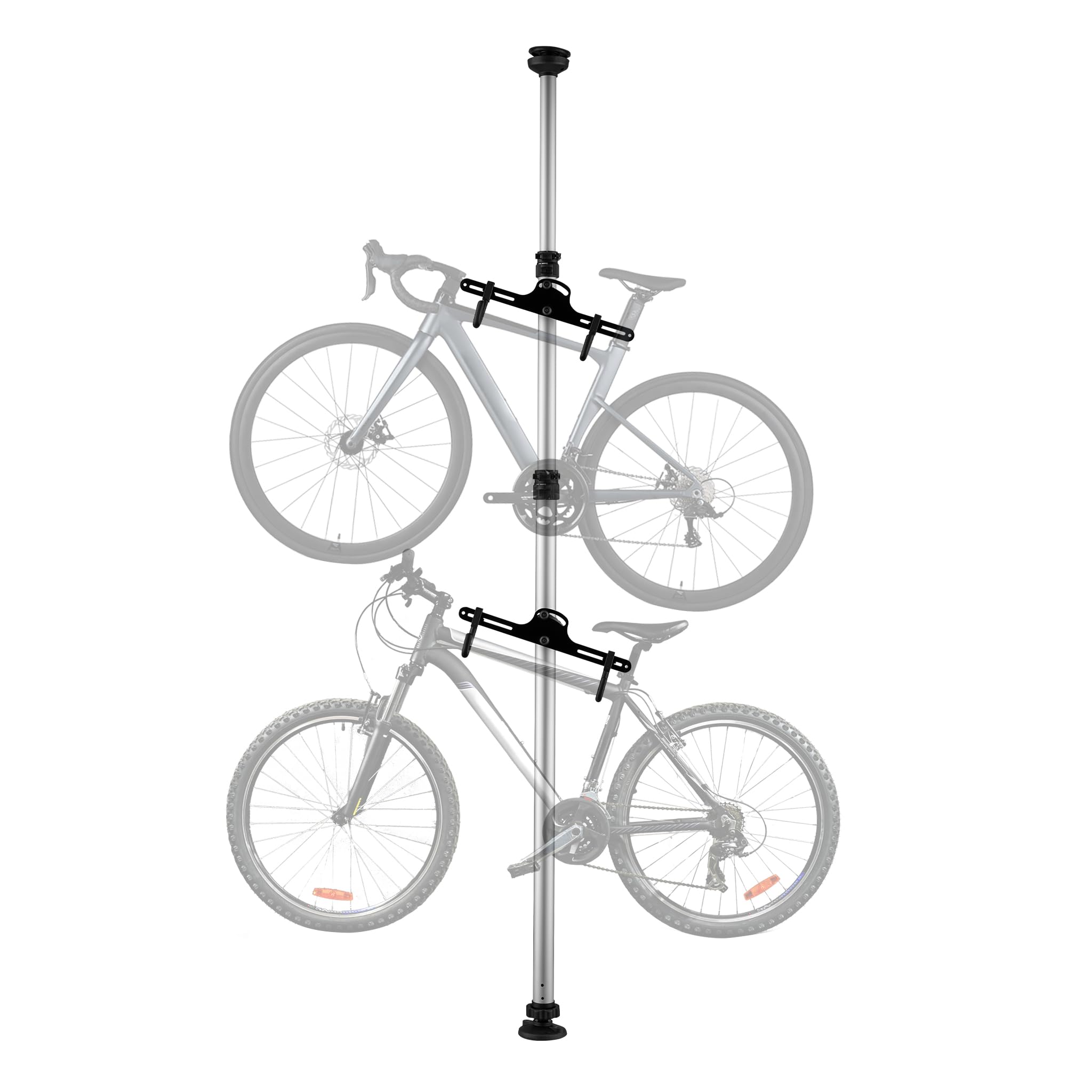 Wiltec Teleskop Fahrradhalter für 2 Räder je 20kg 160-340cm, Fahrradständer platzsparend, Hängesystem verstellbar mit 360° Haltearmen
