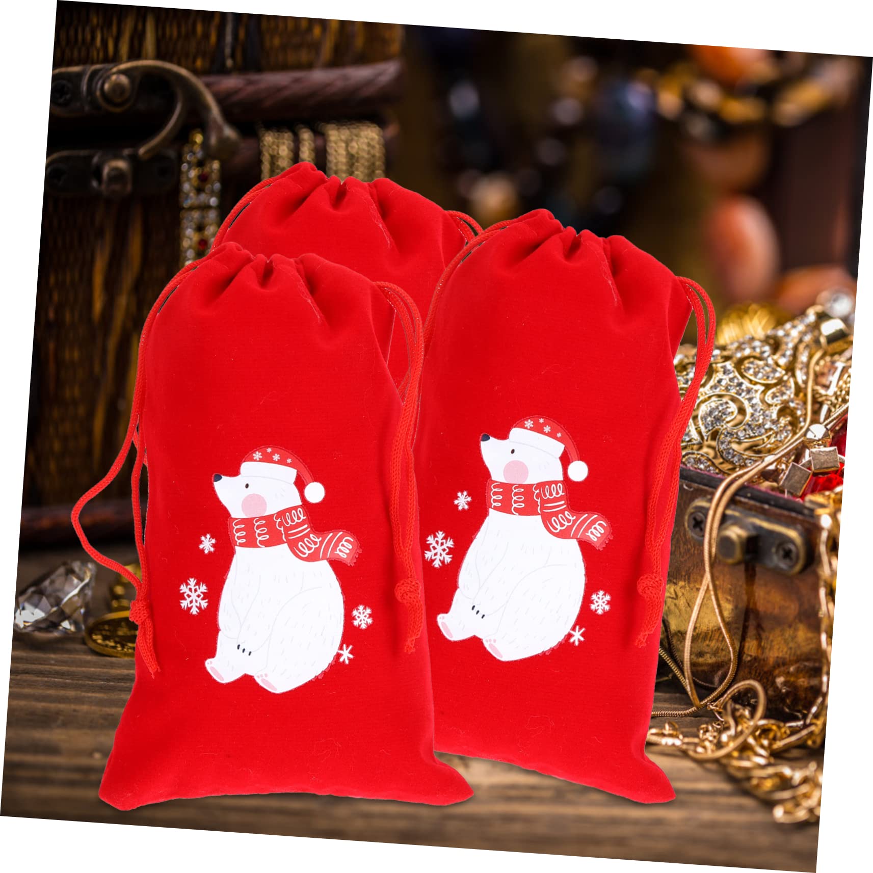 FOMIYES 40 Pz borsa in con coulisse borsa di natale sacchetto di natale sacchetti dolci natalizi sacchetti per dolci il porta regali di