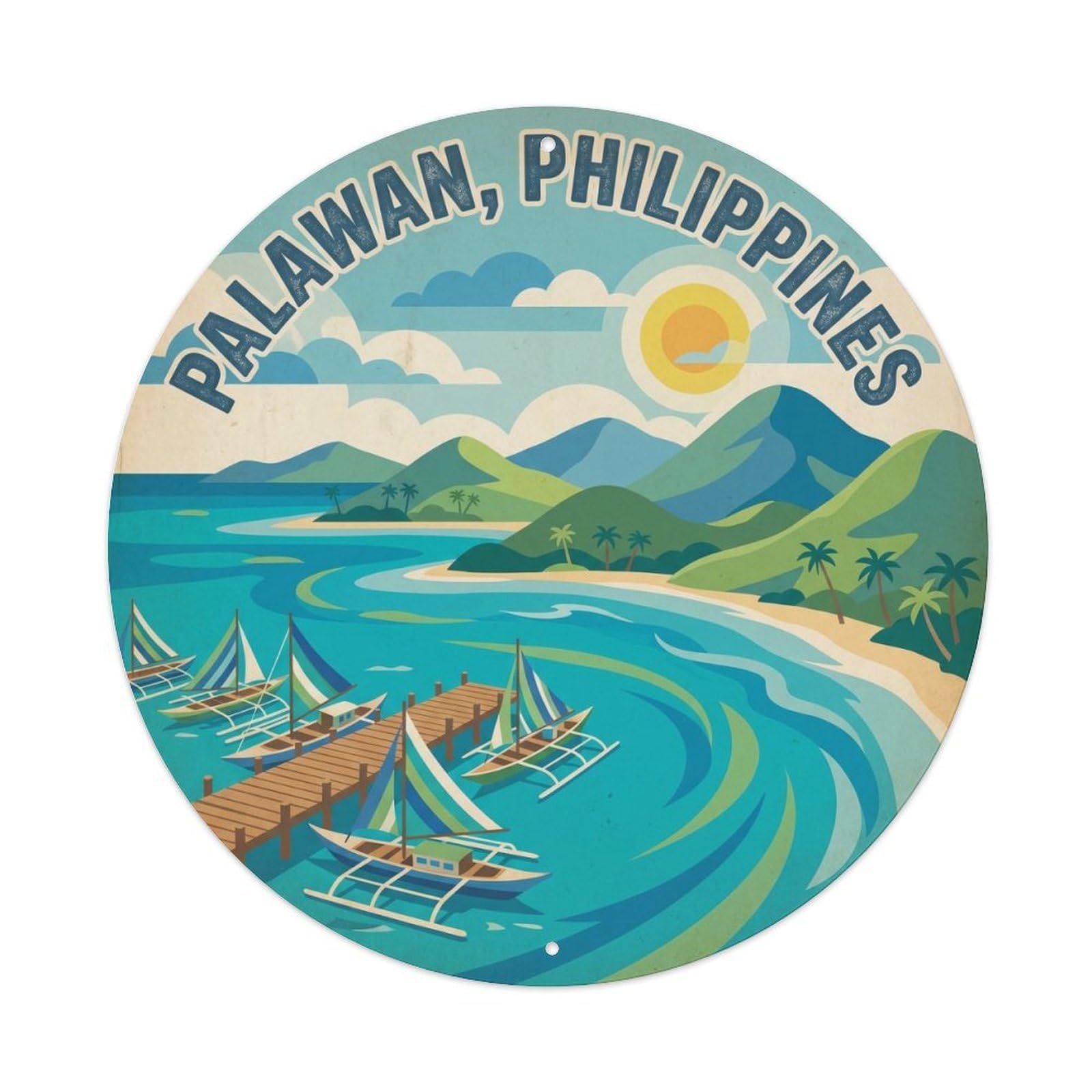 Palawan Island Bay Beach Destination Hidden Lagoon Metal Tin Sign