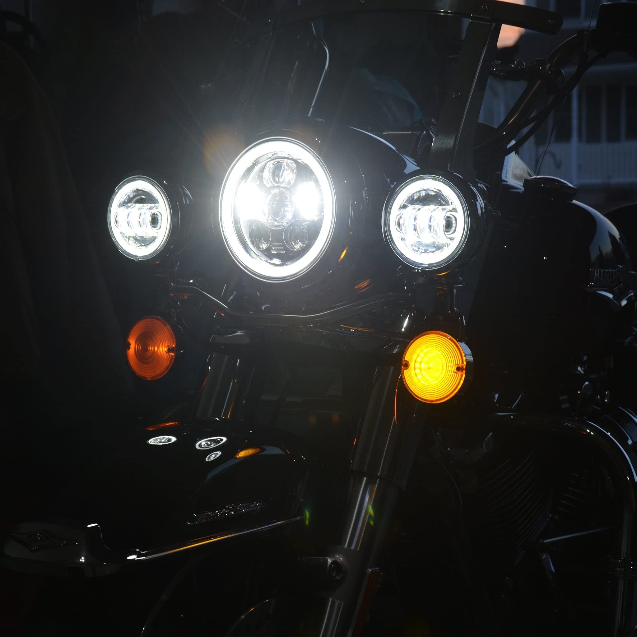 Eagle Lights 7" Chrome LED Headlight Kit With Passing Lamps For Harley Touring (2013 & Older) - Street Glide, Ultra Classic & More