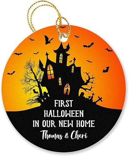 Adorno personalizado para el primer Halloween en nuestro nuevo hogar 2023, adorno de Halloween personalizado para pareja, primer Halloween en adorno