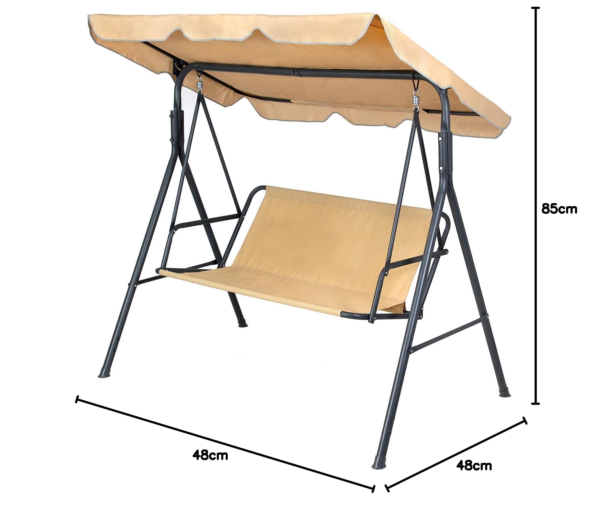 Coprisedile da giardino per dondolo da giardino, per sedia a dondolo da giardino, copertura per sedia da giardino, 2 posti, 115 x 48 cm, colore: beige