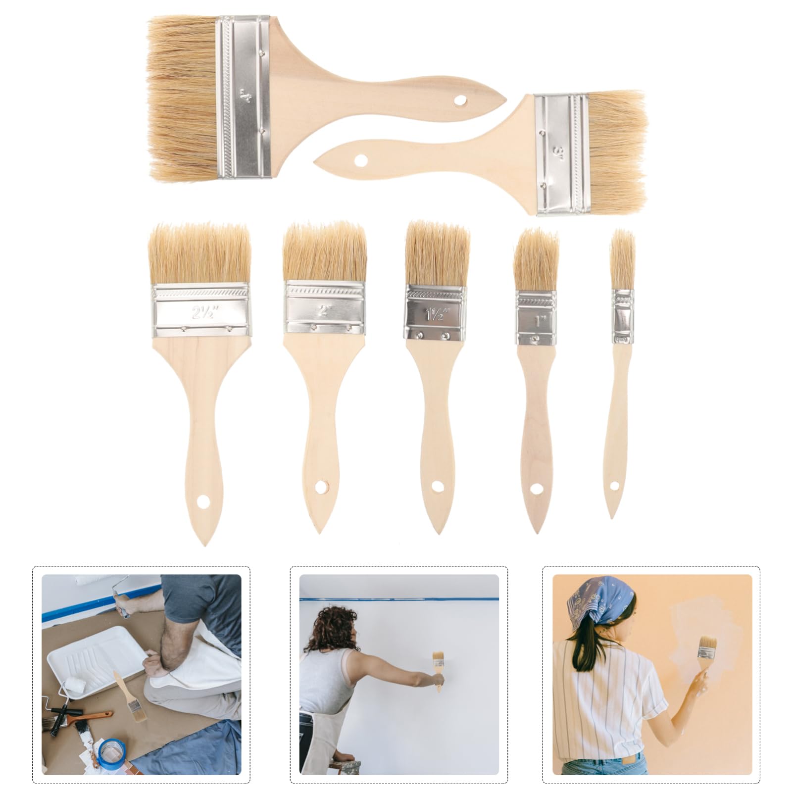 Uonlytech 35piezas Pinceles De Pintura Acuarela y Acrílica De Mangos De para Artistas y Aficionados Pinceles De Pelo Natural para Aplicaciones Precisos Pintura Al Óleo y Acuarela