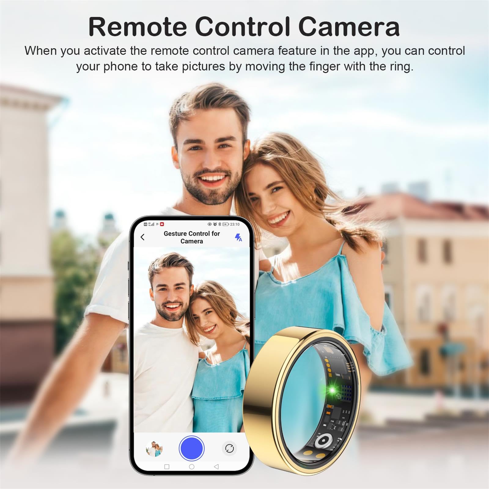 Anello intelligente per donne e uomini, smart ring fitness tracker, anello di misura con monitoraggio del sonno, frequenza cardiaca, contapassi, batteria a lunga durata, senza costi di abbonamento