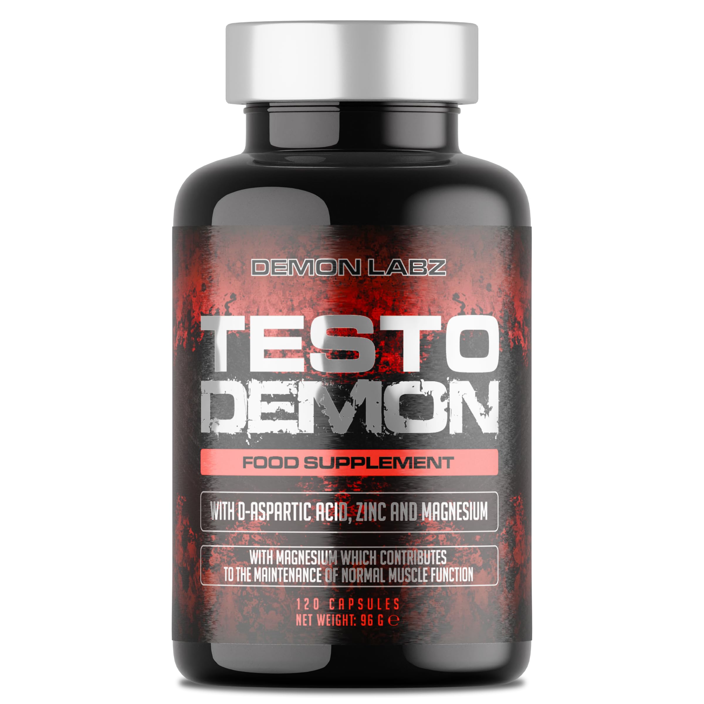 Testo Demon – Complexe Zinc & Acides Aminés pour hommes avec Maca, Vitamines B et Extraits Botaniques – 120 Gélules (30 Portions)