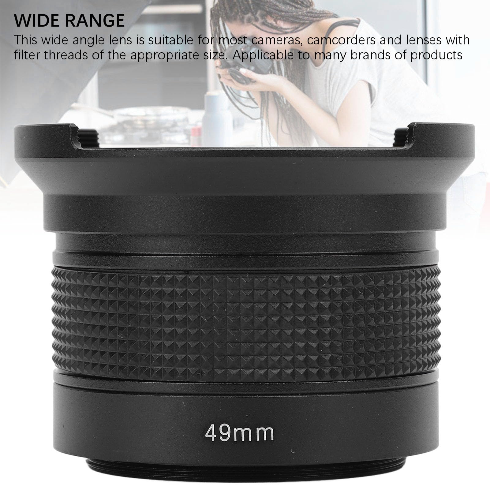 Objectif Fisheye Super Grand Angle 49mm Verre Optique Professionnel Réduisant Les Images Fantômes