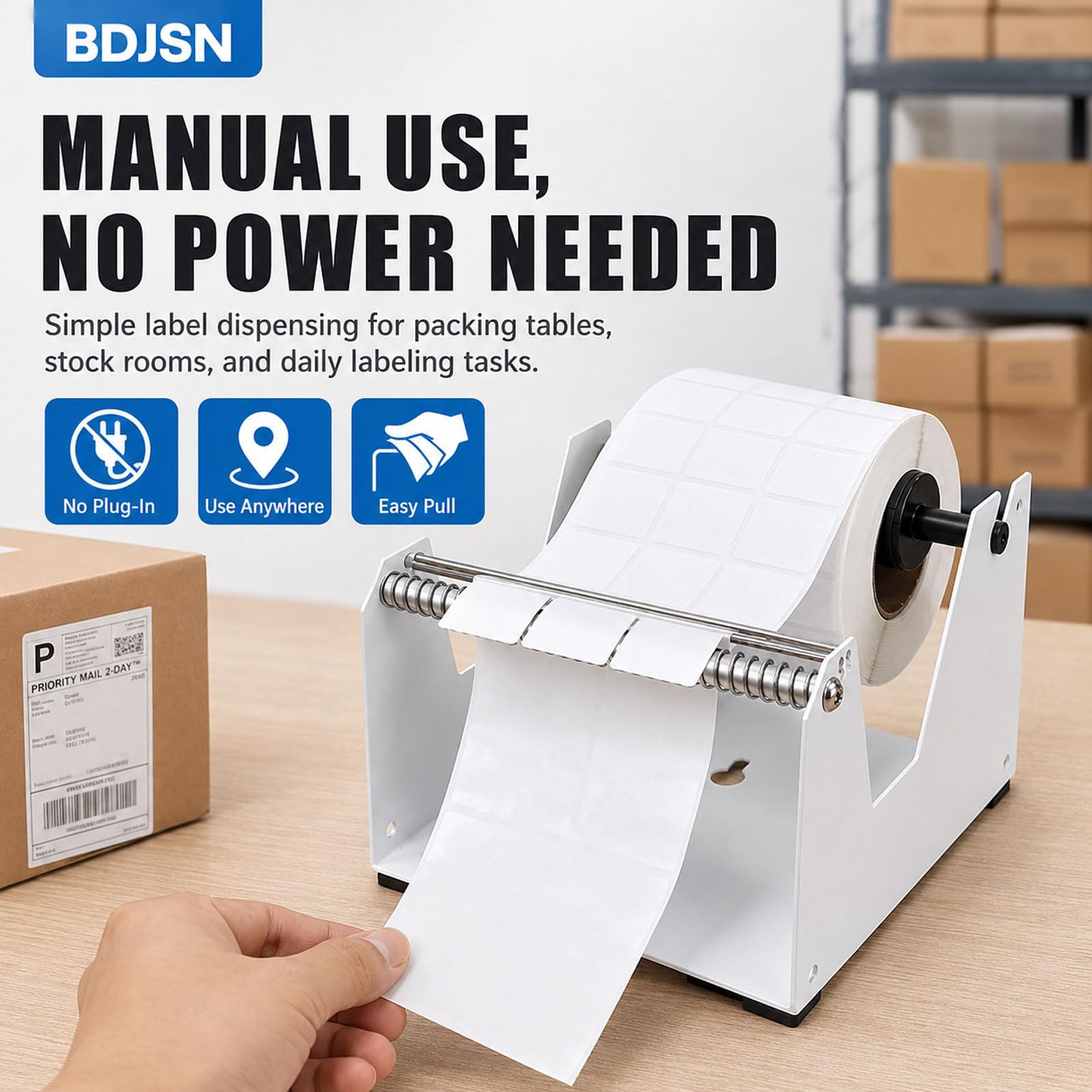 Manueller Tisch-etikettenspender 10–160 Mm Breite, Metall-etikettenablöser Für Rollen Bis 150 Mm Durchmesser, Rutschfeste Füße Für Verpackung, Einzelhandel, Lager