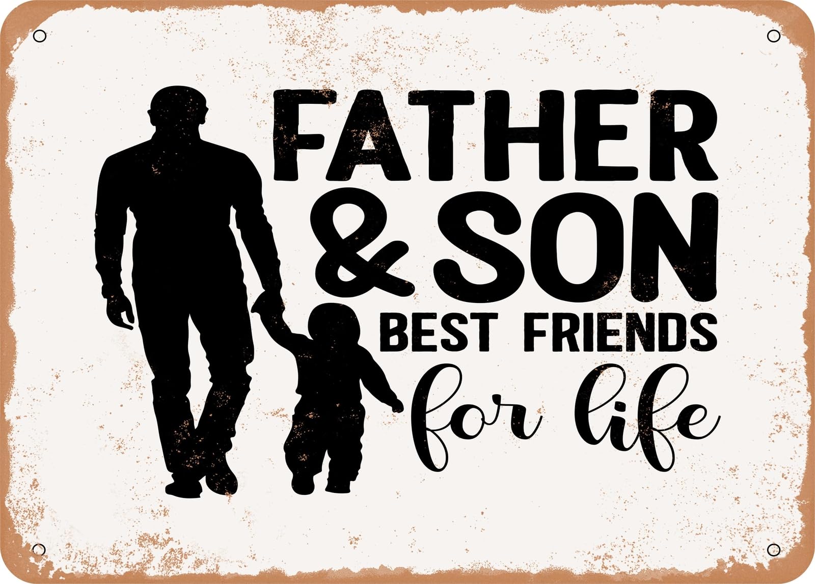 Miaomansenstore Metal Sign - Father And Son Best Friends For Life - 2 - Vintage Look Sign Home Decor