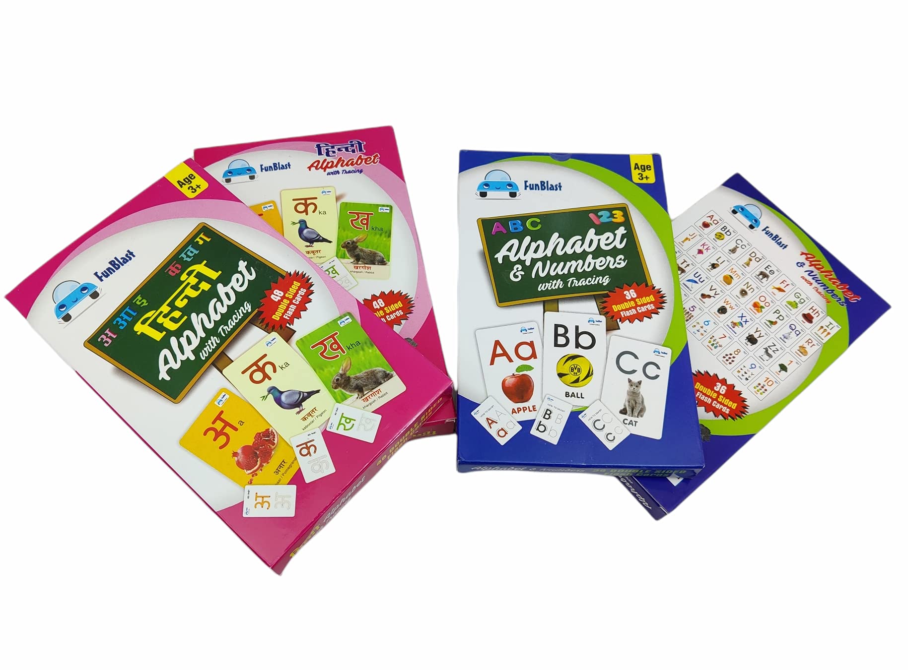 Buy FunBlast English Alphabet and Hindi Varnamala Flash Cards for Kids ...