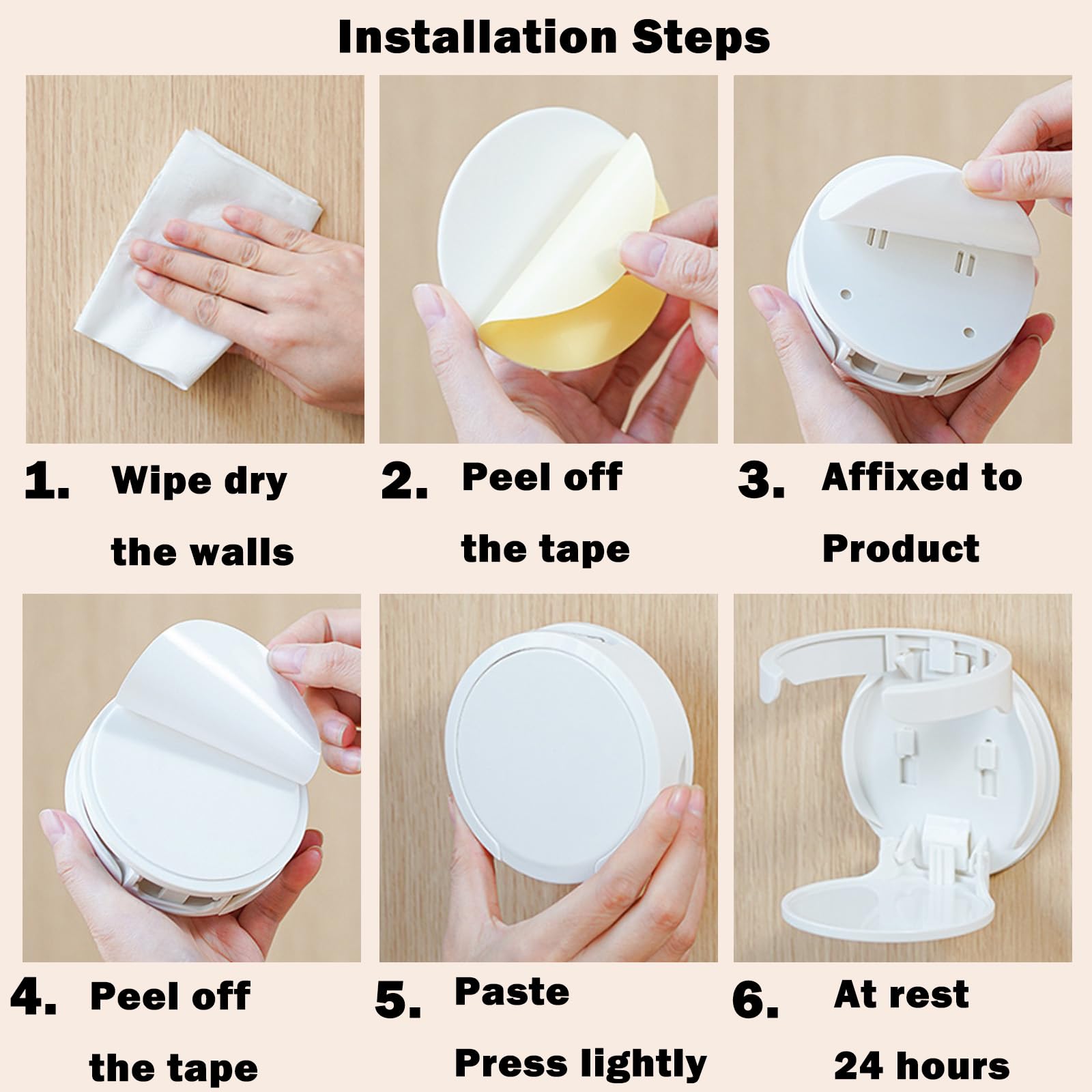 3 Piezas Soporte Plegable para Bebidas, Pared Sin Taladrar (Blanco)