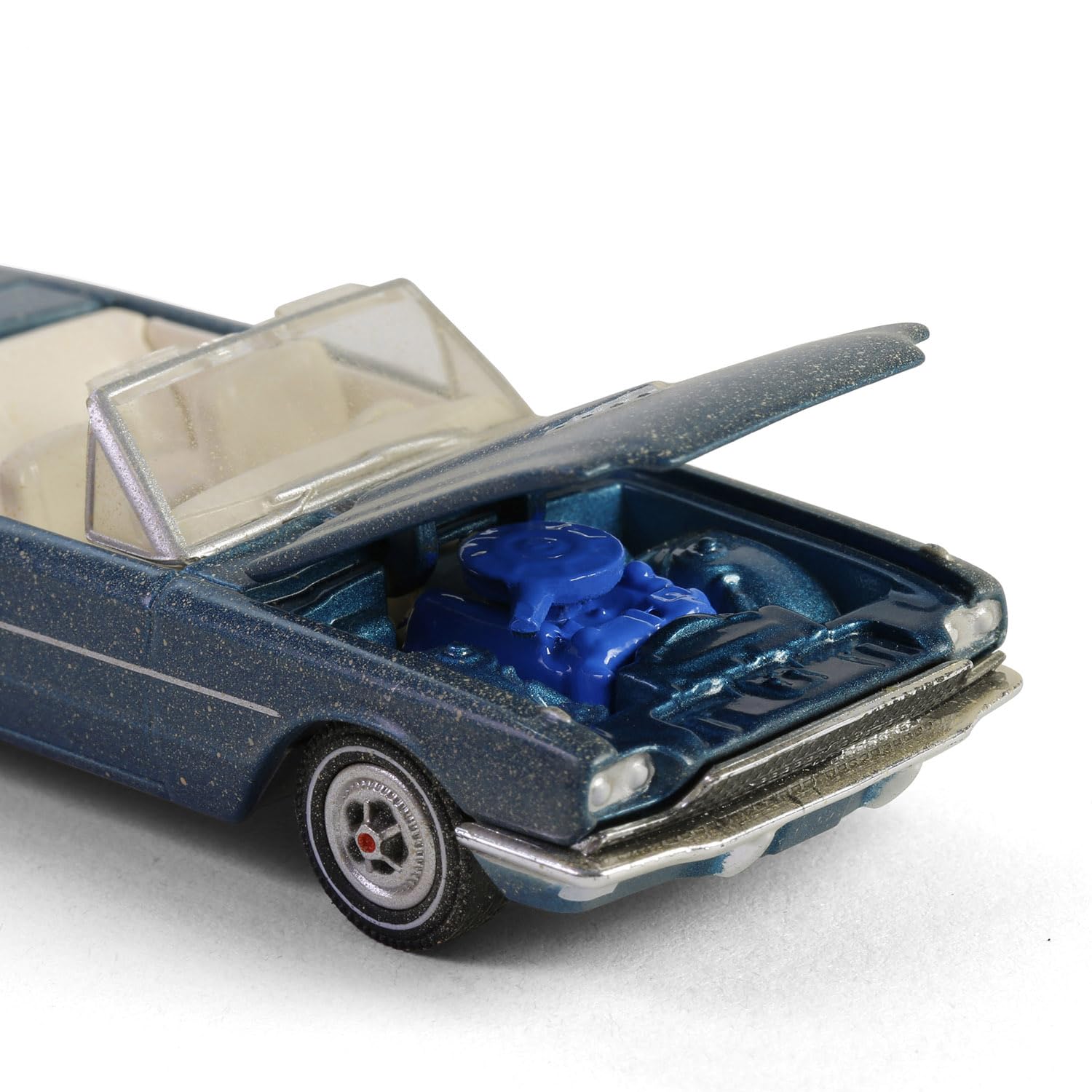 Greenlight 31180 (31180-B | 1:64 Hollywood Hitch & Tow Series 13 - Thelma & Louise - 1966 Thunderbird Cabrio - Staubbedeckt (Top-Down) mit 1967 F-250 & geschlossenem Autotransporter