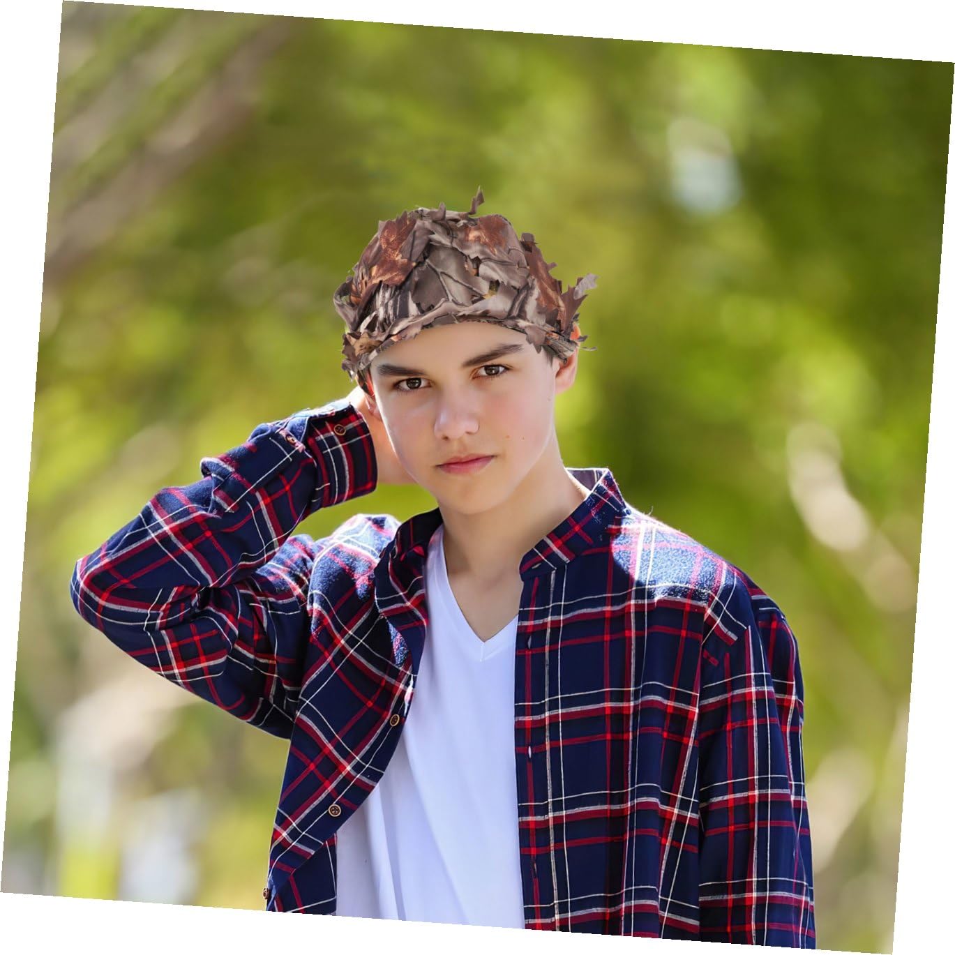 Cappello Caccia Camo con Visiera Regolabile per Sole Cappello con Design Foglia per attività Outdoor e Sportivi