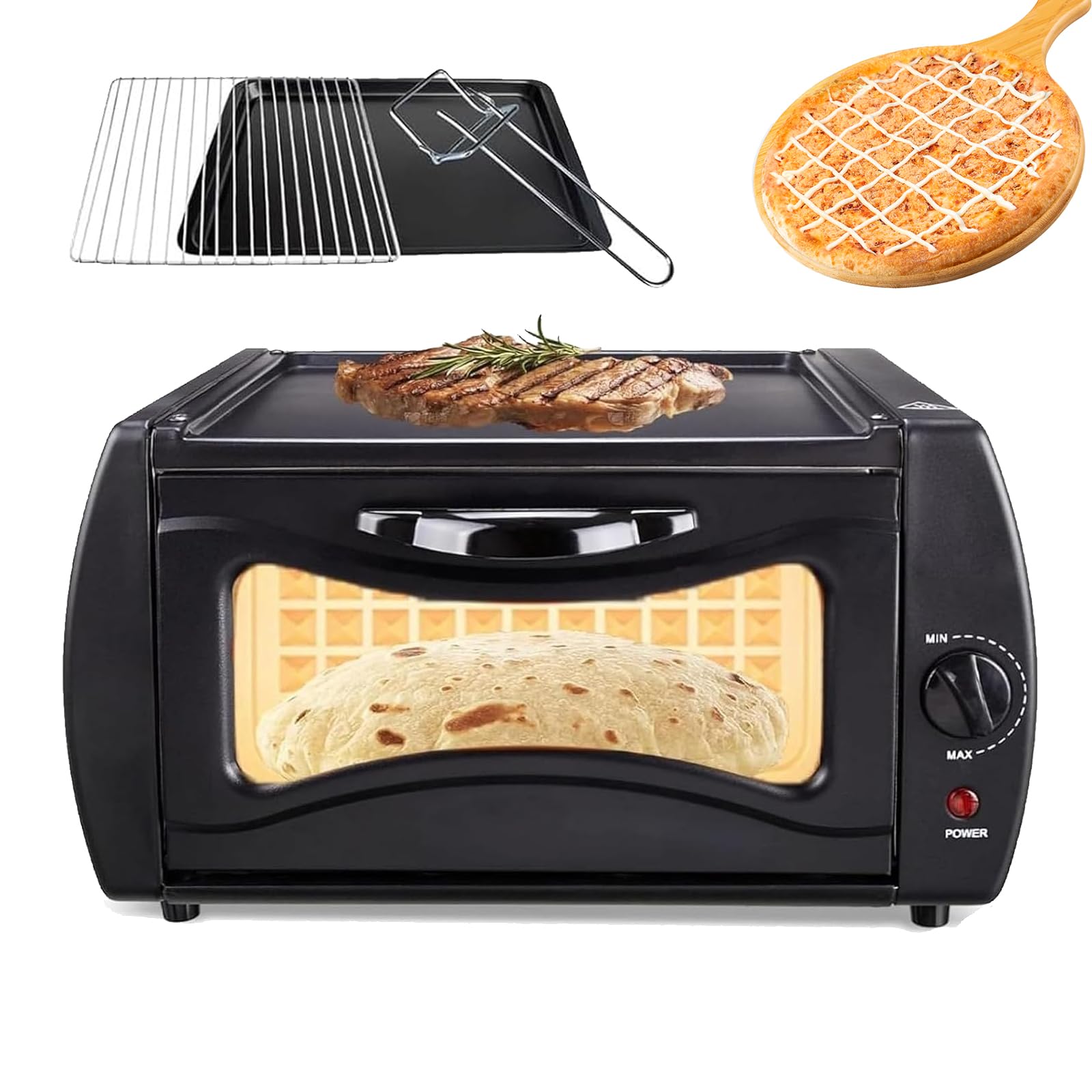Elektryczny piekarnik Tandoor, mini piekarnik 15 l z regulacją temperatury (48.9 °C-398.9 °C), idealny do robienia roti, chapati, pizzy i naan