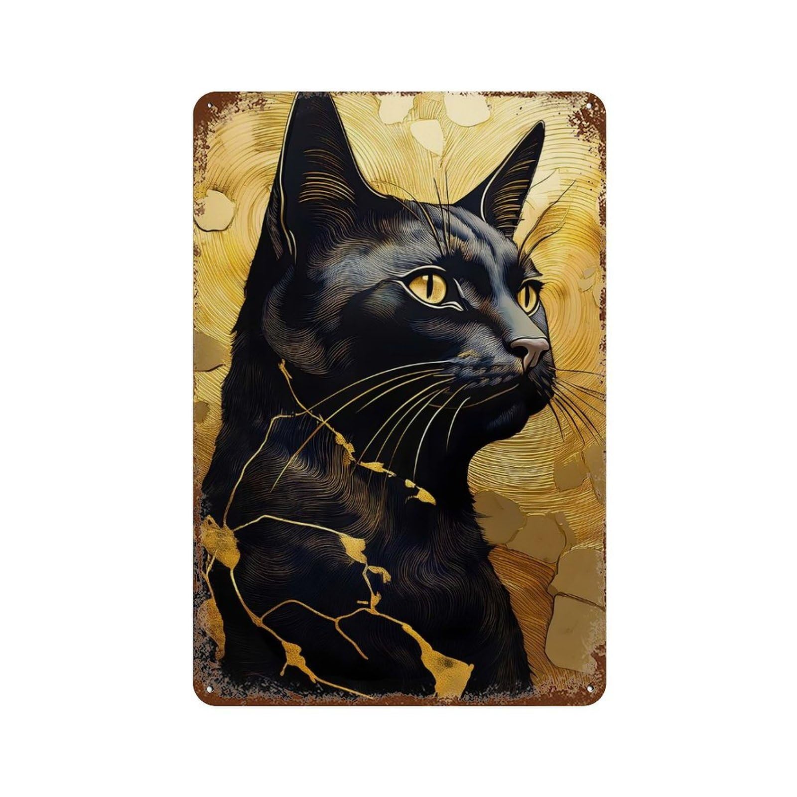 Distant Look 11.8"x7.9" Aged Metal Wall Plaque, Vintage Wall Decor for Bistro, Counter And Cafe Decor