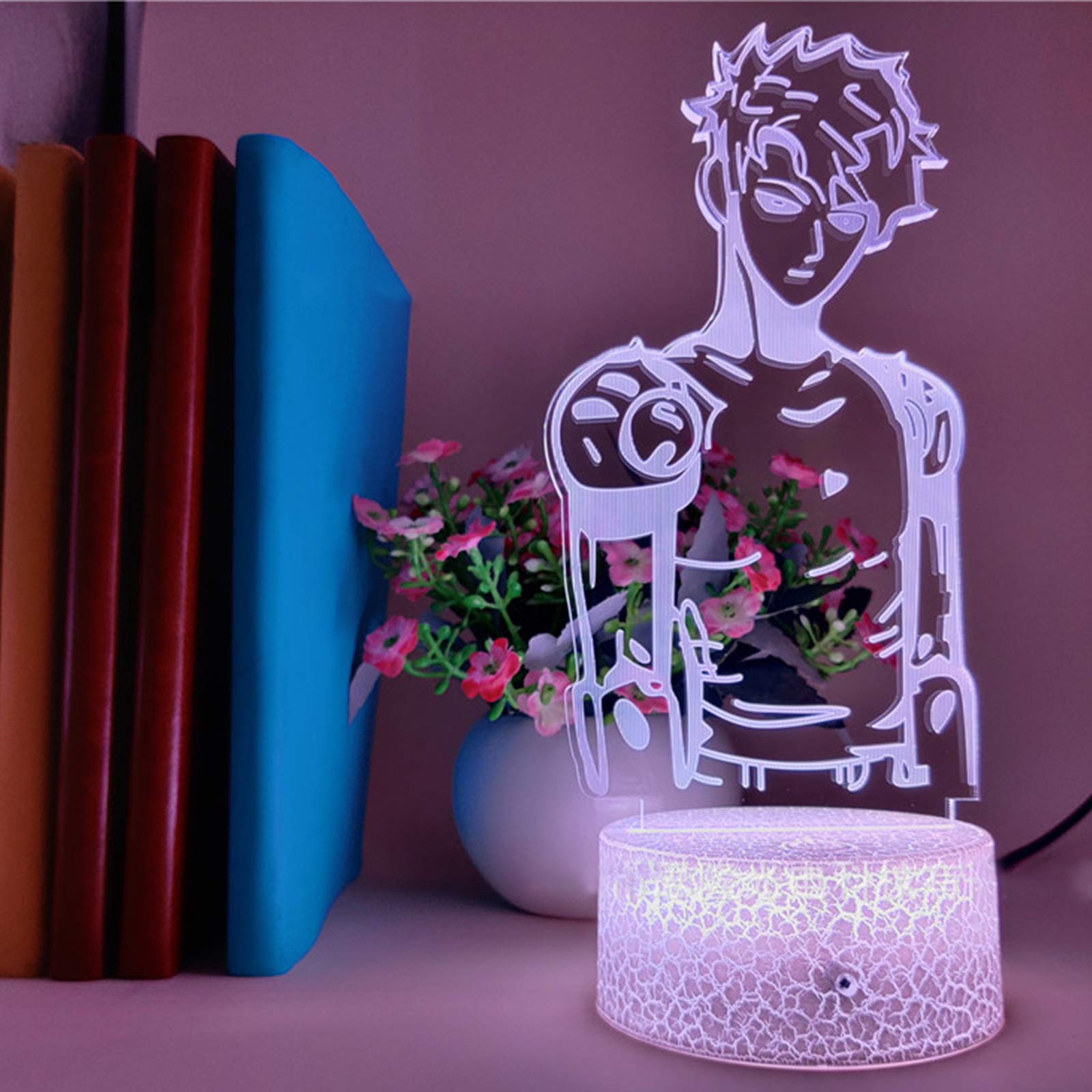 Kids Night Light ONE Punch Man Saitama Anime Figure 3D Optical Illusion Lamp with Remote Control 7 Colors Changing Soccer Birthday Xmas Valentine's Day Gift Idea for Boys Girsl