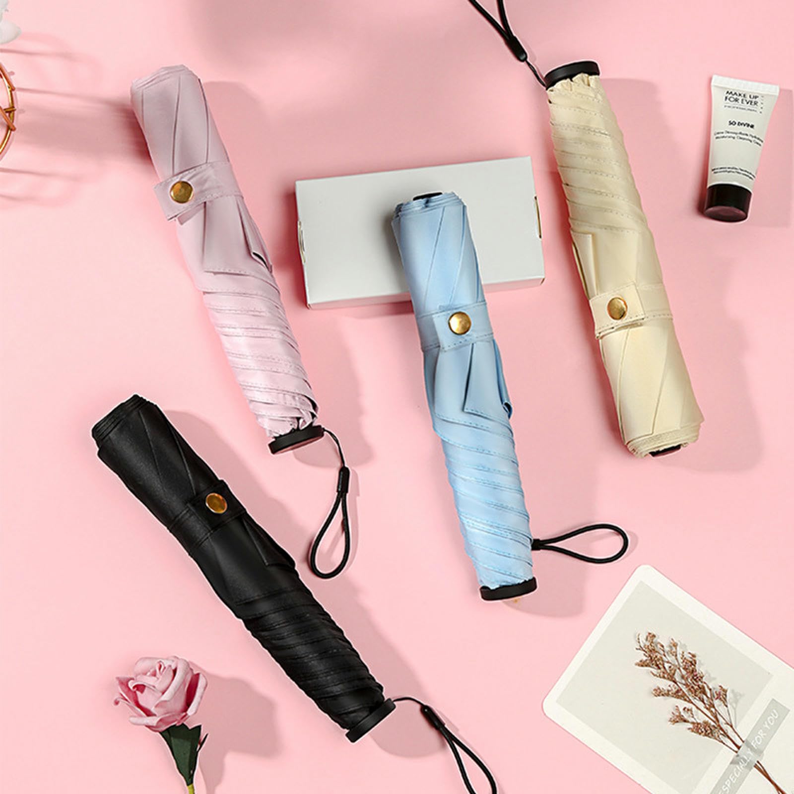 MdybF Parasol super lekki parasol mini parasol słońce deszcz kobiety składany parasol przeciwsłoneczny mały rozmiar łatwo przechowywać parasol