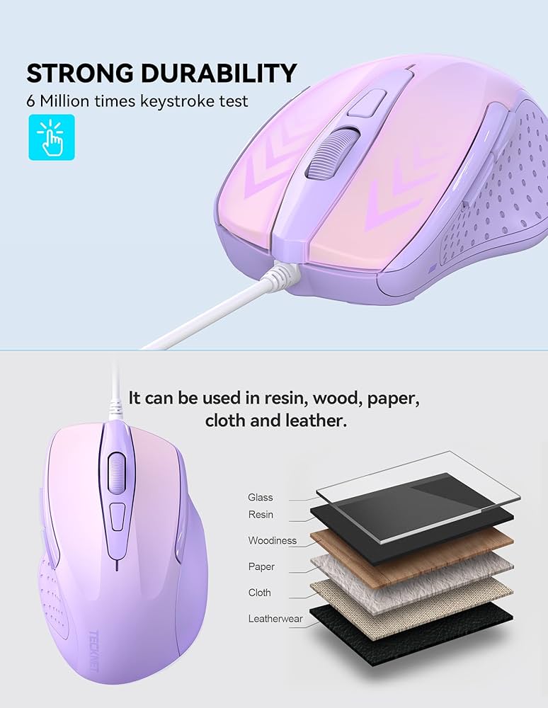 Amazon | TECKNET(テックネット) 有線マウス 6ボタンコード 4