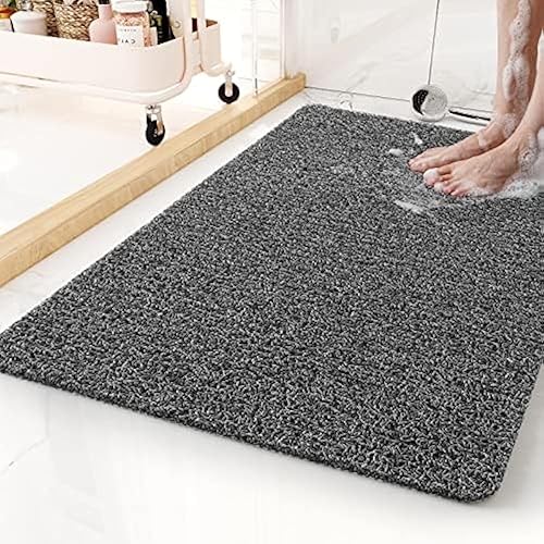 Miniatura 7 de Tapete antideslizante para bañera, 16 x 24 pulgadas, tapetes de ducha para bañera, tapetes de baño de lufa de PVC para áreas húmedas, secado rápido