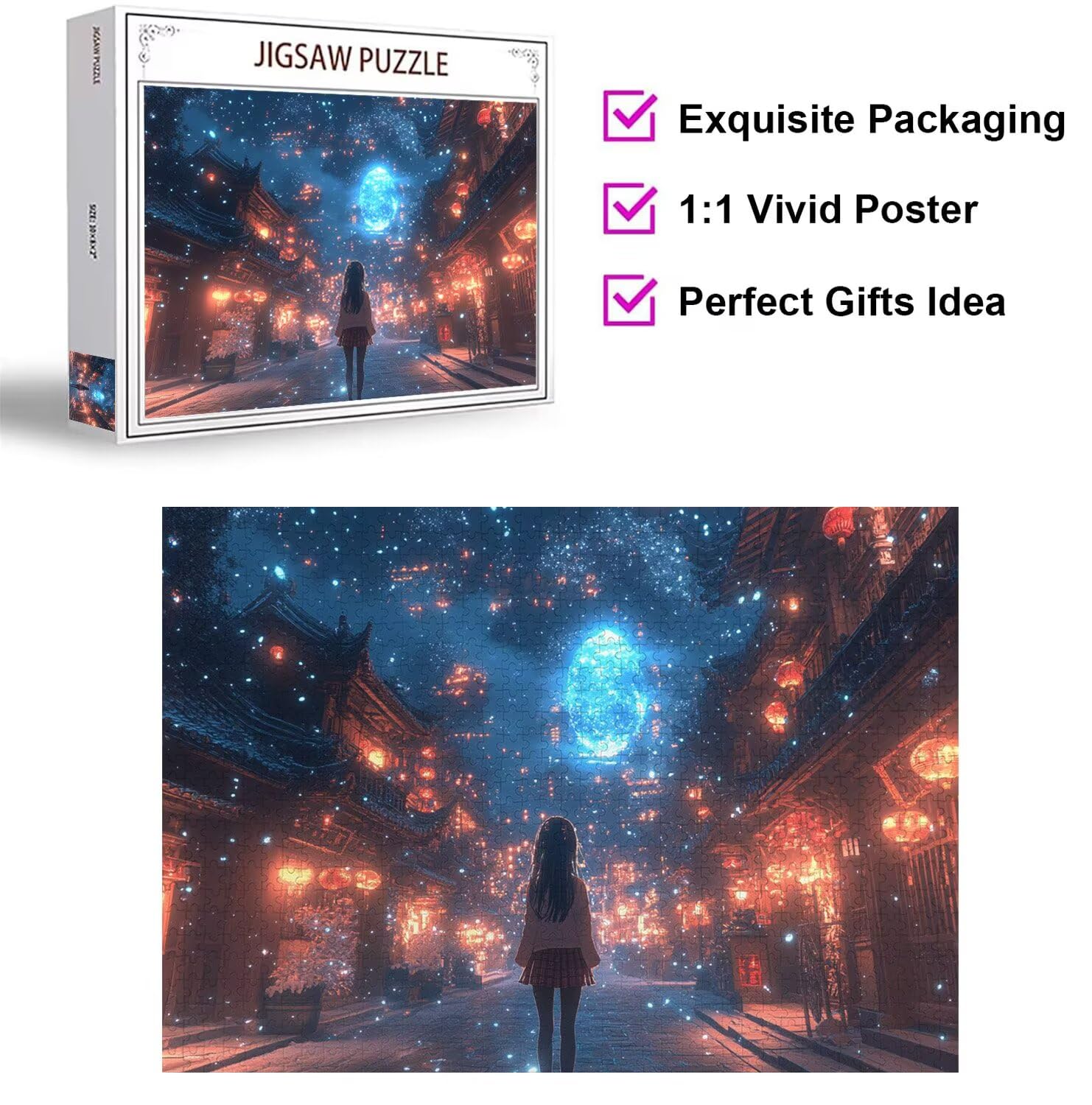 Puzzle 1314 Pieces Anime Puzzle Adulte 75x50cm, onirique, n-87