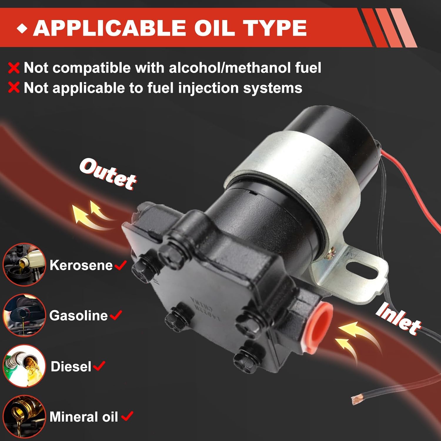 110 GPH Electric Fuel Pump 14 PSI Replaces 12-802-1, Exceptional Fuel Flow and Reliability