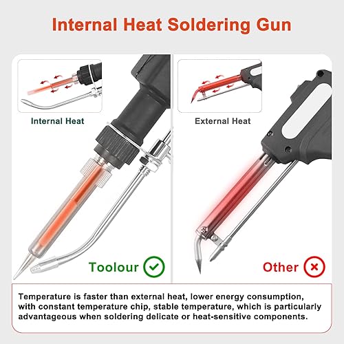 Miniatura 2 de Kit de pistola de soldadura automática industrial, alimentación de soldadura, control de temperatura de 60 W, pistolas de soldadura de calor interno