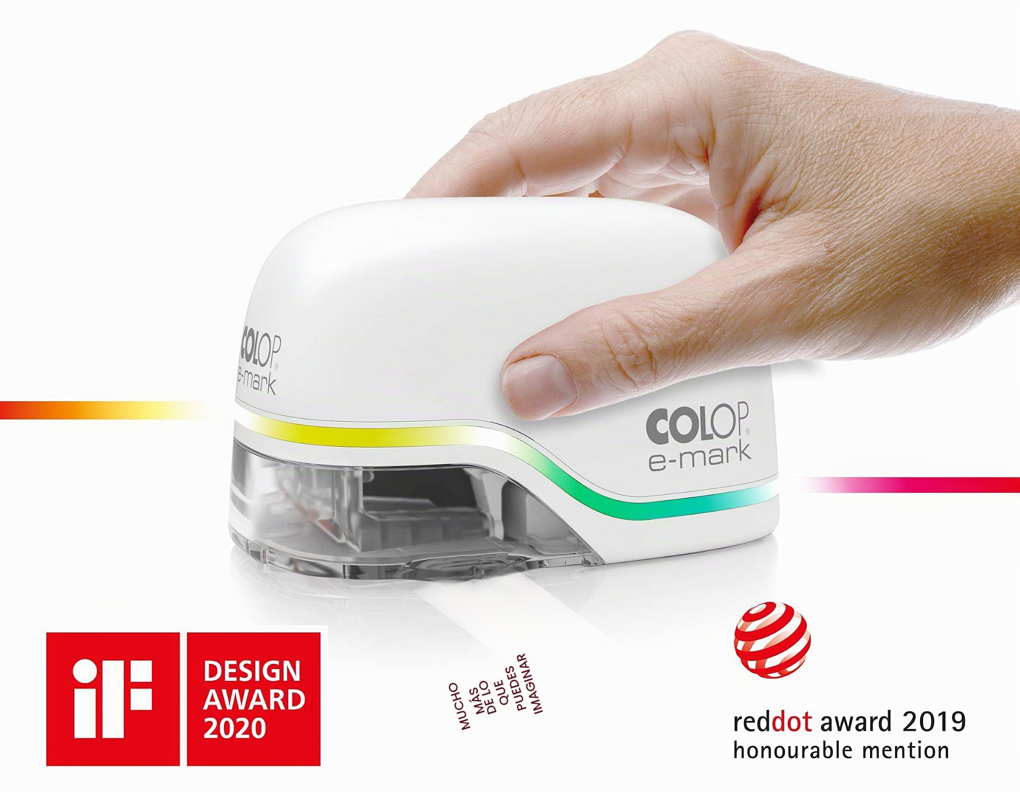 COLOP - COLOP e-mark 600 dpi Blanco Portátil Móvil Mano Impresora (600 mAh Li-Ion Battery, USB/Wi-Fi) para Multicolor Impresión - 1 Pedazo