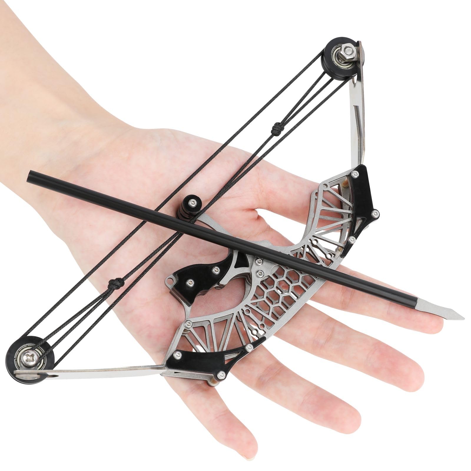 Bogenschießen Mini Compound-Bogen und Pfeil Set Adult Pocket Bow Edelstahl Bogen Set für Rechts- und Linkshänder