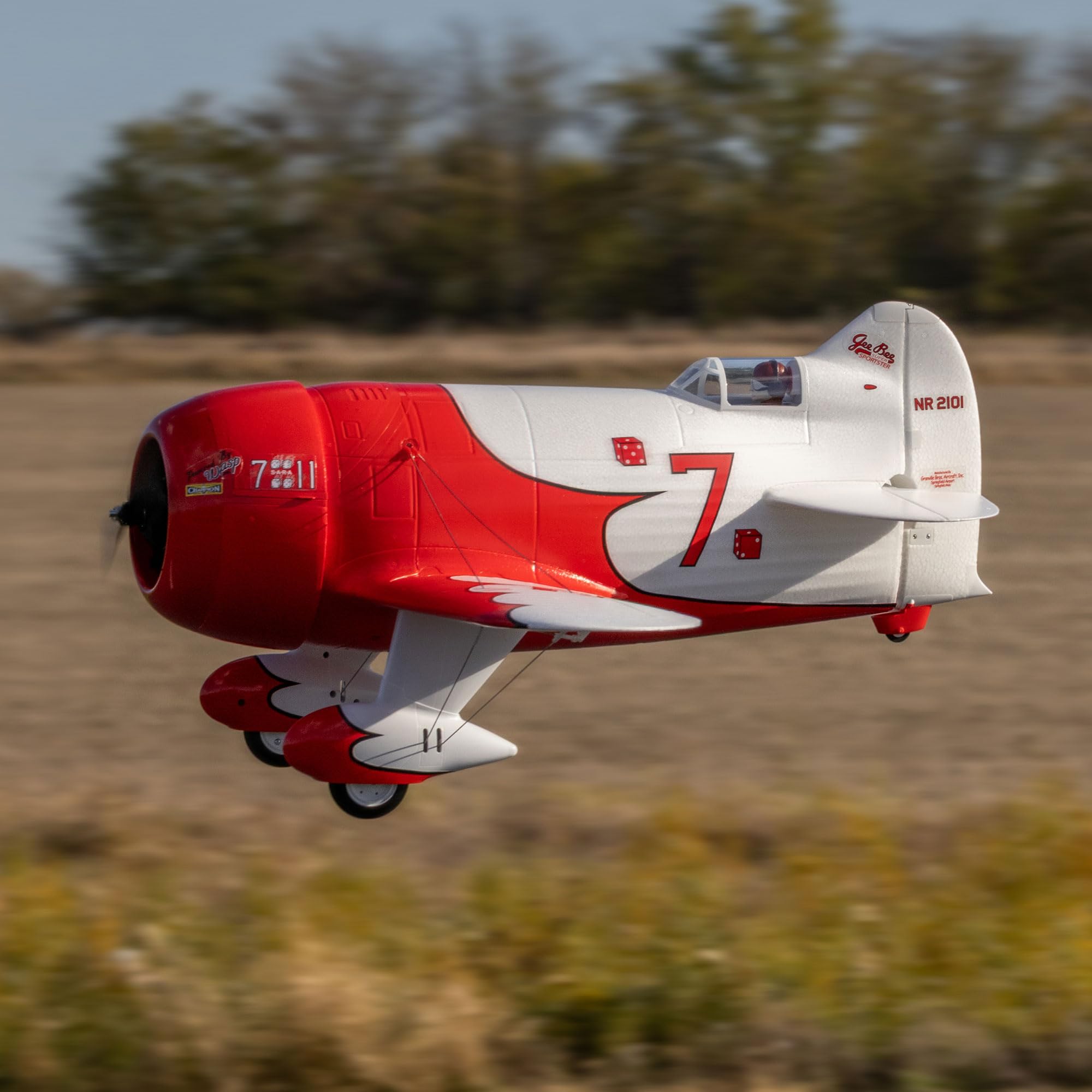 E-flite RC Flugzeug Gee Bee R-2 1,0 m BNF Basic (Sender, Akku und Ladegerät NICHT im Lieferumfang enthalten) mit AS3X+ und Safe Select, EFL020550