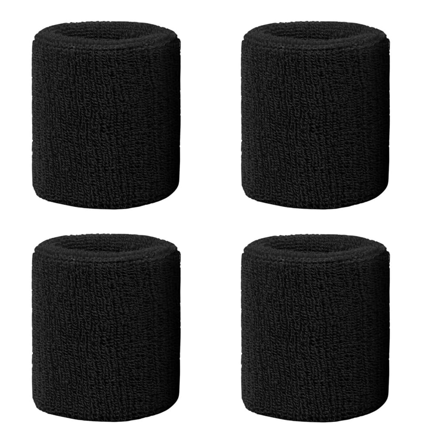 4 Pack Sweat Wristbands, Sports Wrist Bands, Tennis Running Basketball Gym