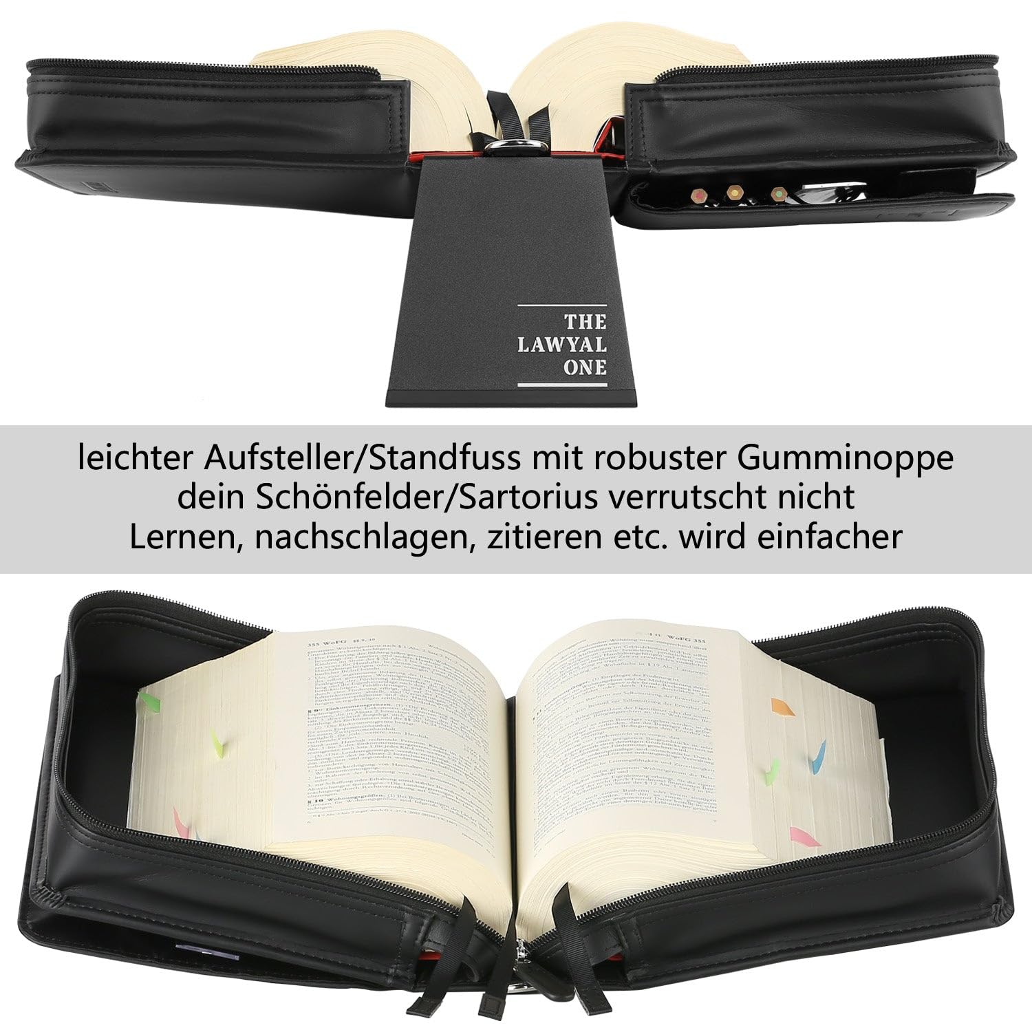 The Lawyal One Habersack Tasche XL Kunstleder Federmäppchen Schwarz Jura