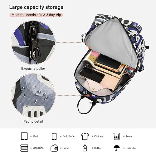 Miniatura 6 de Sporting Goods - Bolsa de tenis transpirable con calavera abstracta blanca para tenis, bádminton, bolsa de tenis para mujer