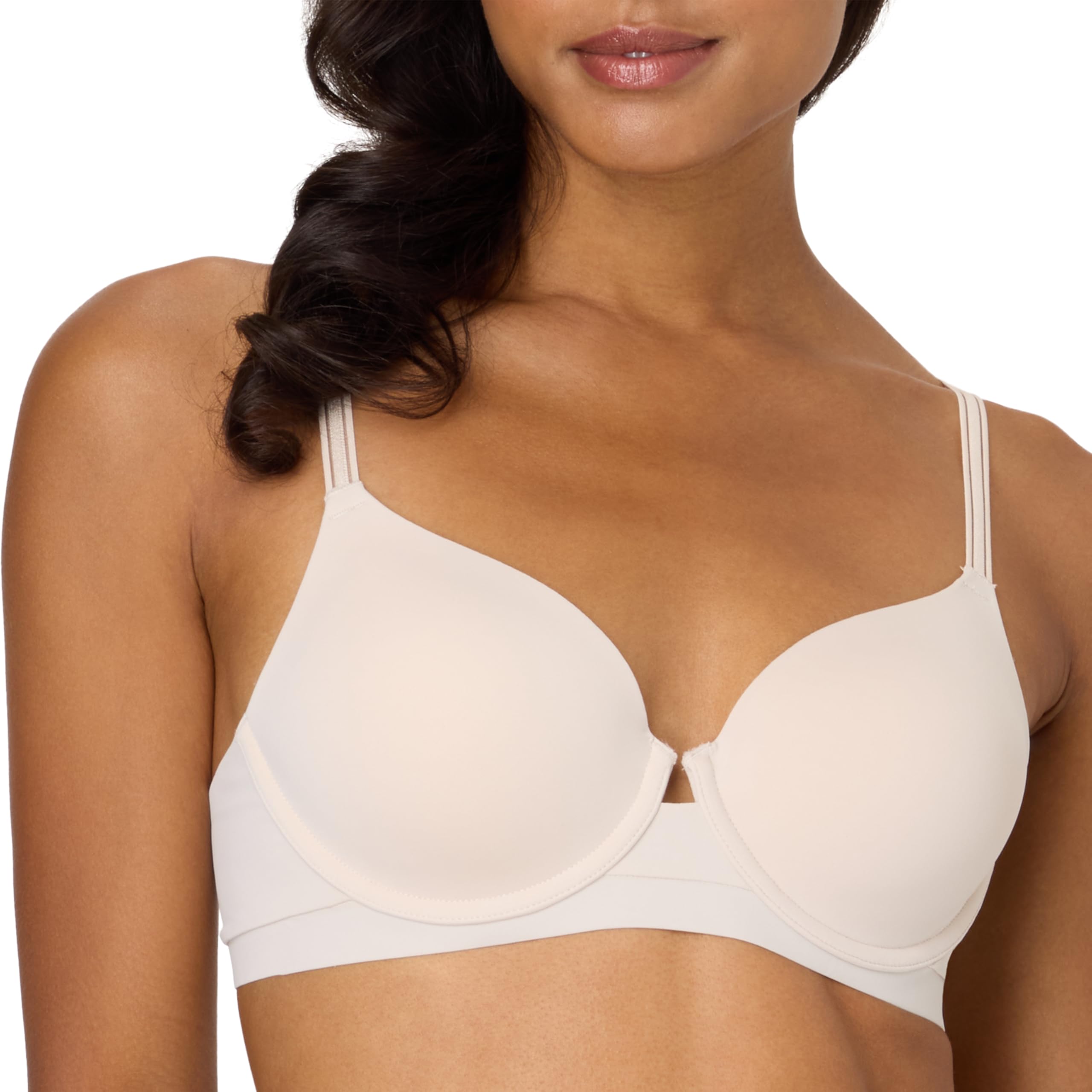 Maidenform Women's Underwire, Barely There No-Show Bra, Full Coverage, Adjustable & Convertible Straps, Beige Bisque, 34D