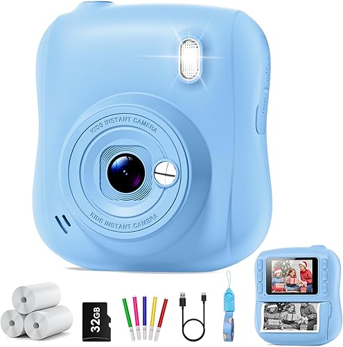 Cámara de impresión instantánea para niños, regalos de cumpleaños de Navidad para niños de 3, 4, 5, 6, 7, 8, 9, 10, 11, 12 años, videocámara digital