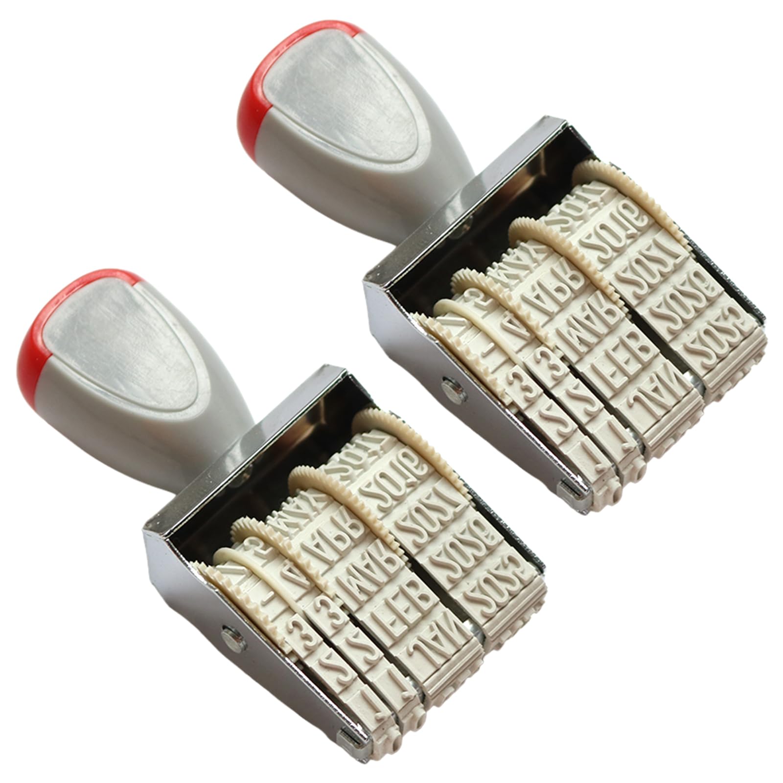 HGENAHGTF 2Pcs ABS English Date Roller Stamper Adjustable Stamper Line Dater for Packaging Mailing Document Management Rotating Date