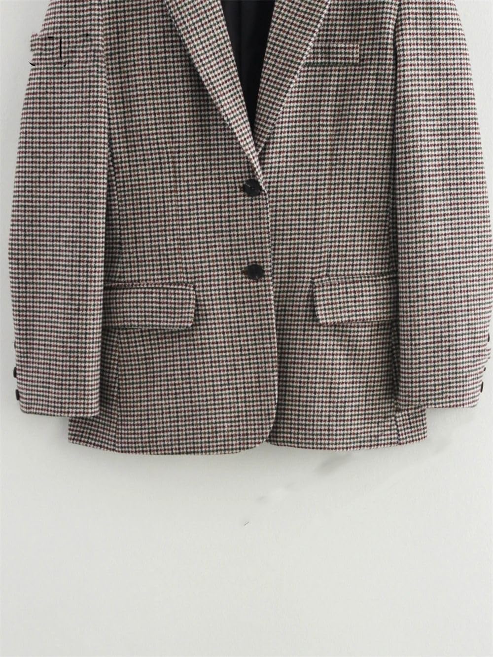 GUOYUXIAO Giacca Donna Vintage a Quadri, Giacca Casual Business da Ufficio per Giornate Professionali